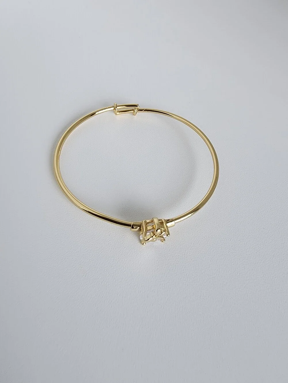 Gold Plated Butterfly CZ Bangle Bracelet Girls Kids 40mm Gift Jewelry